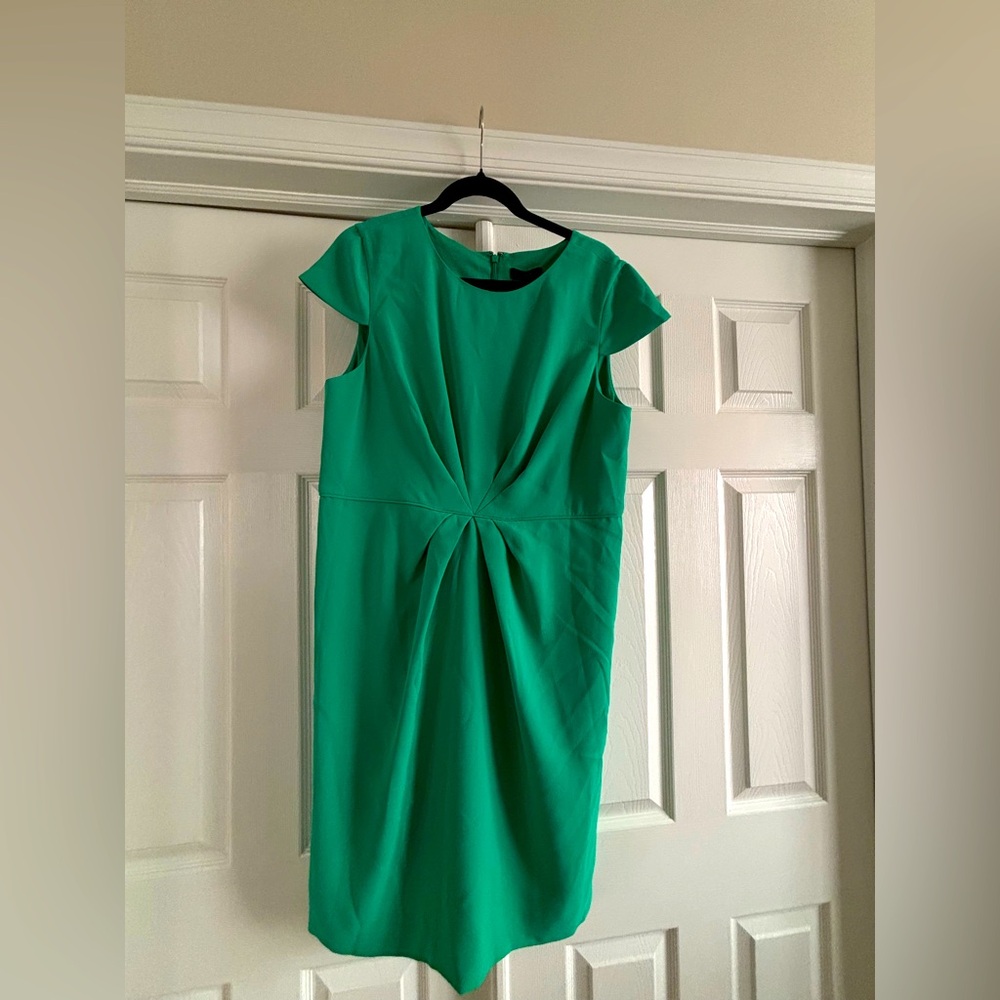 J. Crew | Pleated Sheath Dress Lined Crepe, Size 16 | NWT